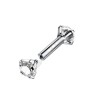 Piercing Microbell Reto Rosca Interna Zircônia Aço Cirurgico 316L